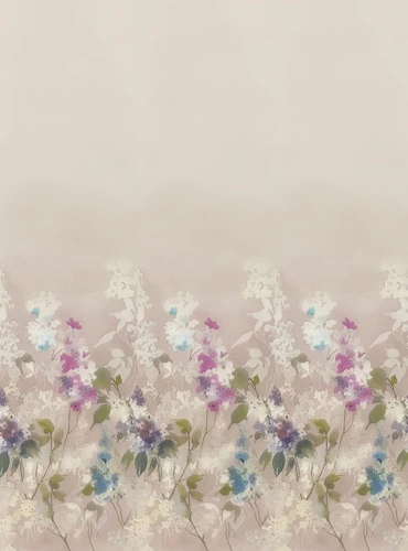 шинуазри, акварельные цветы, пастельный фон, градиент, белые, розовые, сиреневые, голубые и фиолетовые цветы, нежный ботанический узор, весенняя тематика, мягкие тона, романтичный стиль, для спальни, для гостиной, для столовой, расширяющие пространство, светлый интерьер