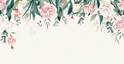 цветы, свисающие, розовая, зеленая, пионы розовые