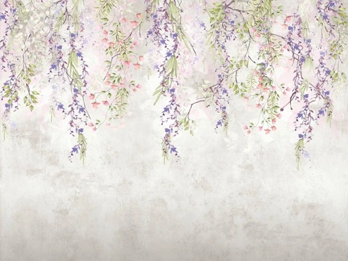 цветы, свисающие, бежевые, лианы, серые