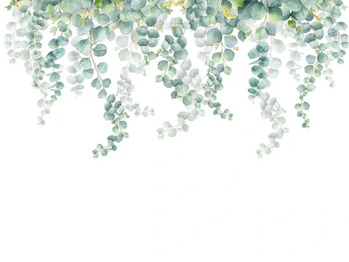 цветы, свисающие, зеленая, ветки, листья, с потолка