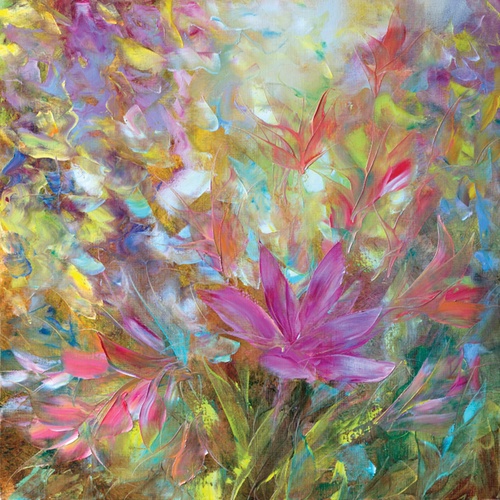 цветы, абстракция, разноцветные