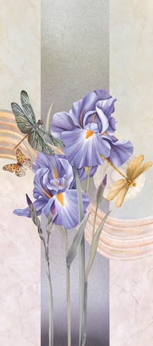 цветы, ирисы, картины, живопись, голубая, сиреневая