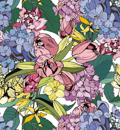 цветы, тюльпаны, витраж, сиреневая