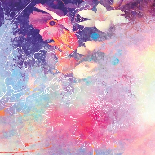 цветы, абстракция, графика, фиолетовая, цвет фуксия