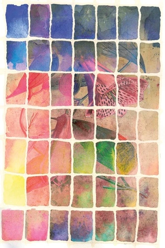 цветы, абстракция, витраж