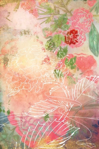 цветы, абстракция, графика, розовая