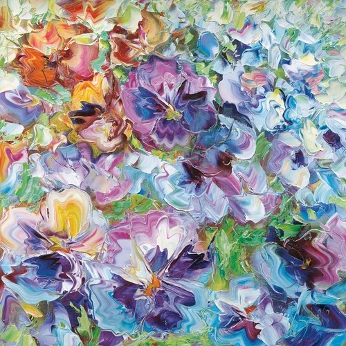 цветы, абстракция, живопись, картина