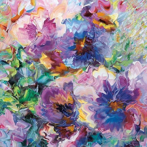 цветы, абстракция, живопись, картина, яркая