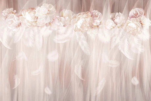 цветы, бежевые, пионы, воздушные, нежные, легкие