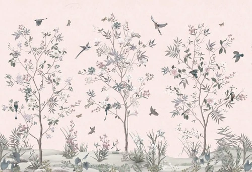над кроватью, над диваном, шинуазри, сад с цветами, сад с птицами, самые красивые, пастельная, итальянская, хорошего качества