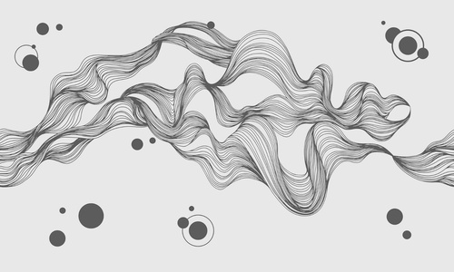 флюиды, графика, черно-белые, линии, черные