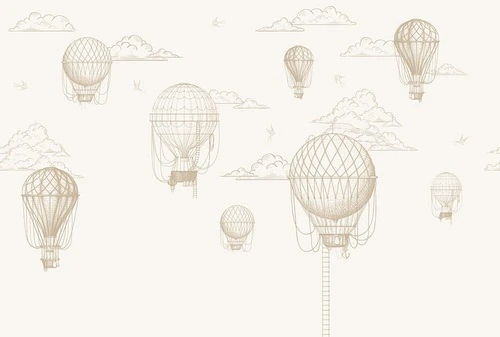 графика, бежевые, воздушные шары, светлые