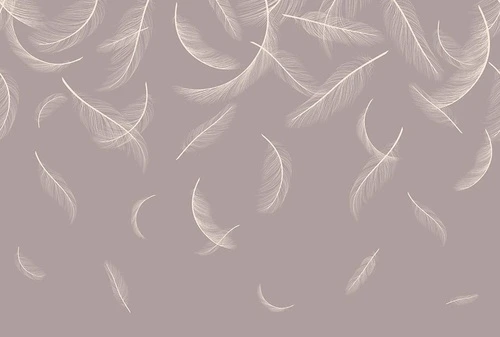 графика, перья, бежевые, золотые линии, цвет какао