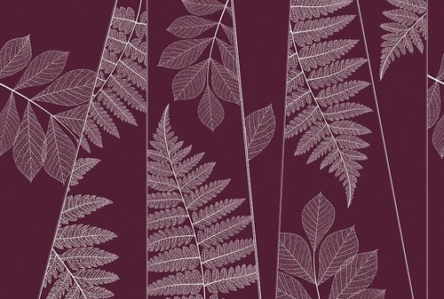 графика, листья, темные, вишневого цвета