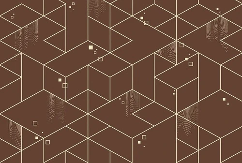 графика, геометрия, золотые линии, темные, на коричневом фоне, квадраты