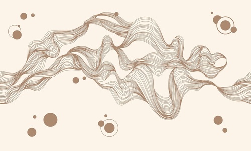 графика, линии, волны, узор, бежевые, коричневая