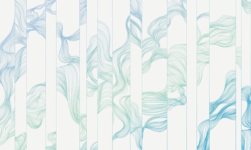 графика, линии, голубая, светлая, на белом фоне, волны, вертикальные