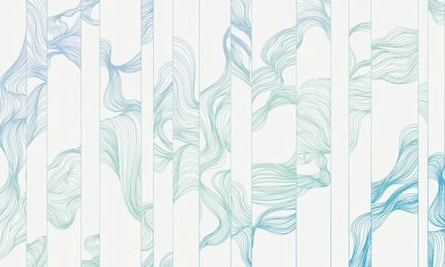 графика, линии, голубая, светлая, на белом фоне, волны, вертикальные