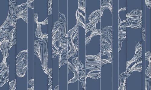 графика, линии, серебряные линии, синий, темно синяя, волны, вертикальные