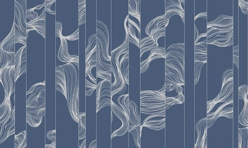 графика, линии, серебряные линии, синий, темно синяя, волны, вертикальные