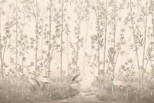 шинуазри, бамбук, бежевые, вертикальные