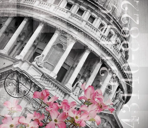 классика, архитектура, колонны, с цветами