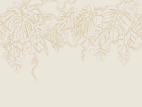 графика, листья, тропические, бежевые, линии