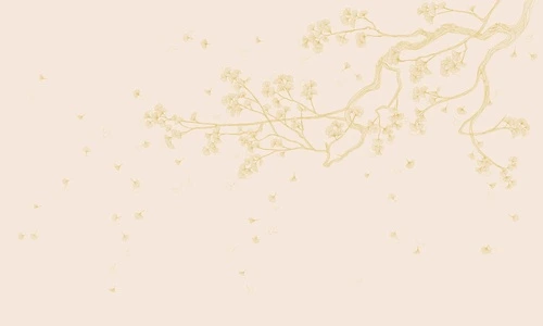 графика, ветка, бежевые, желтая