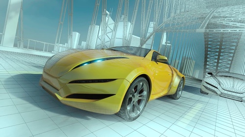 в детскую комнату, машина, желтая, светло голубая