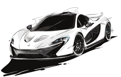 в детскую комнату, машина, графика, черно-белые