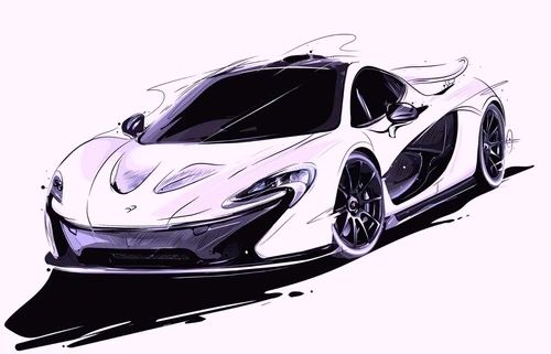 в детскую комнату, машина, графика, сиреневая