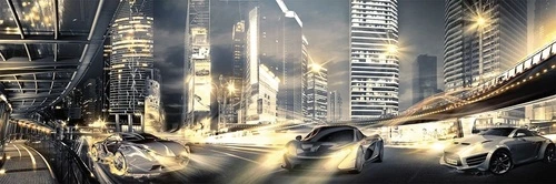 в детскую комнату, машина, сити, темные, желтая, серая, черные