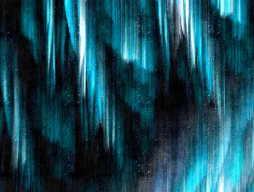 синий, градиент, золото, сияние, яркий, северное сияние, темный