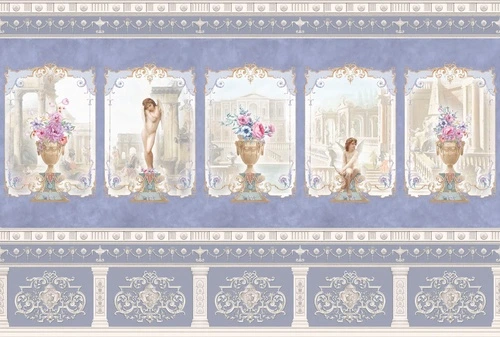 живопись, ангелы, вазоны, букеты, голубая