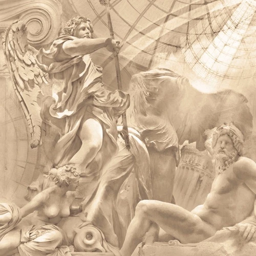 графика, в загородный дом, развалины, фигуры