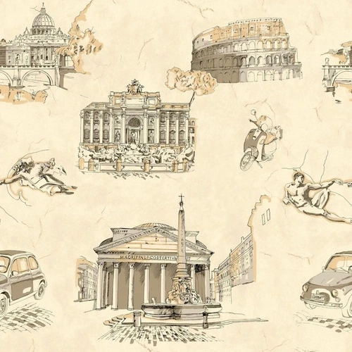 графика, развалины, светло желтая, рисунок