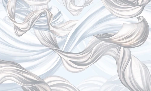 графика, вуаль, бежево-голубая