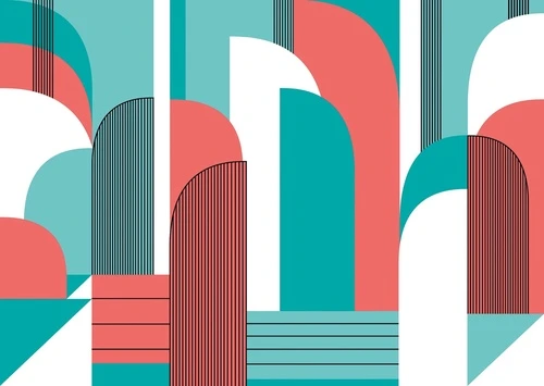 геометрия, красно-зеленая, белые