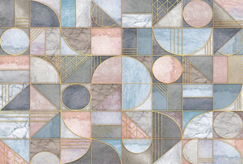 геометрия, бежево-голубая