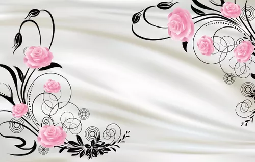 бежевые, розовые, завитки, драпировка, черный, цветы, розы, серый