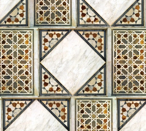 в гостиницу, в ресторан, мозаика, геометрия, бежевые