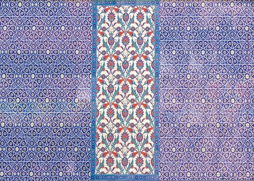 в гостиницу, восточные, синий, красные, на белом фоне