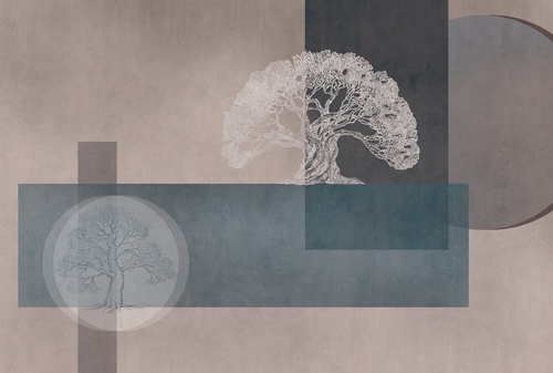 геометрия, бежевые, коричневая, синий