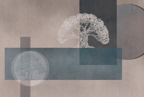 геометрия, бежевые, коричневая, синий