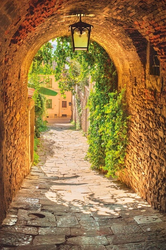 улочки, арка, оранжевая