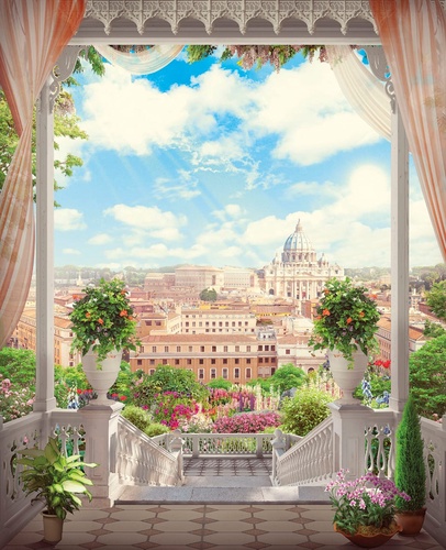 улочки, город, рим, италия, вид из окна