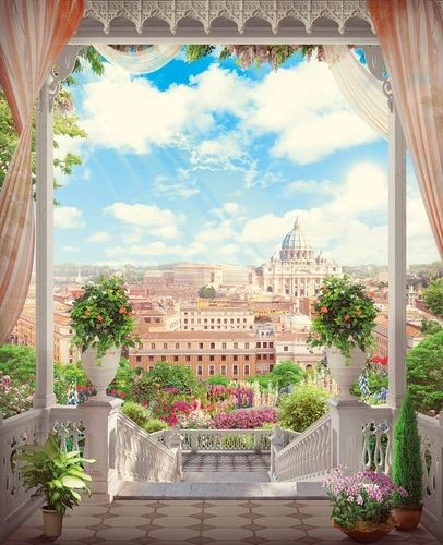 улочки, город, рим, италия, вид из окна