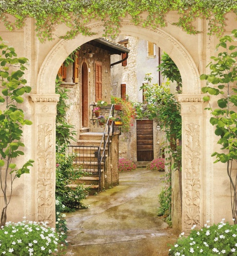 улочки, европейские, арка, лесенка, дворик