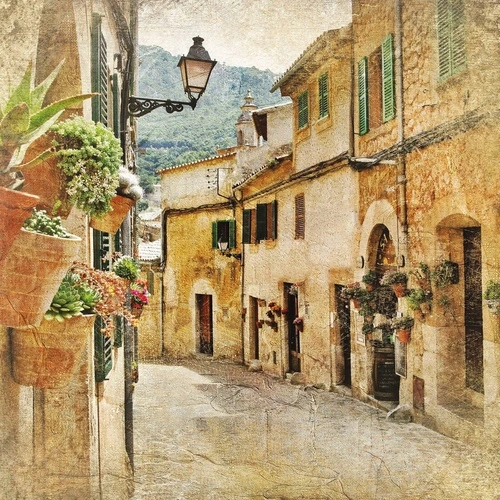 улочки, европейские, оранжевые, бежевые