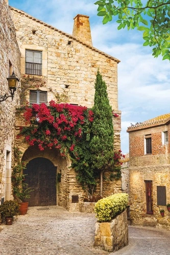 улочки, европейские, дворик, красная